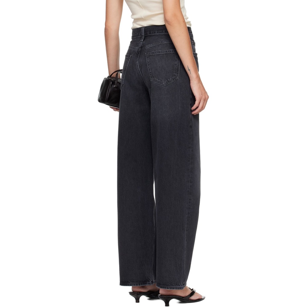 AGOLDE Low Slung Baggy 27 Paradox Faded Black Wide Leg Jeans - Picture 2 of 8